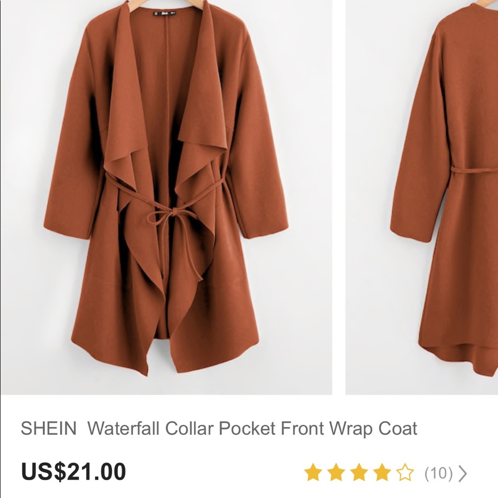 ✨NWOT✨L/XL Shein Waterfall Front Wrap Shirt/Jacket